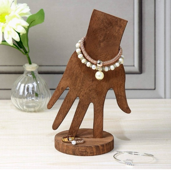 2 • 2 pc Sets of Real Wood Hand Form Jewelry Display for Bracelets & Rings - Picture 9 of 10